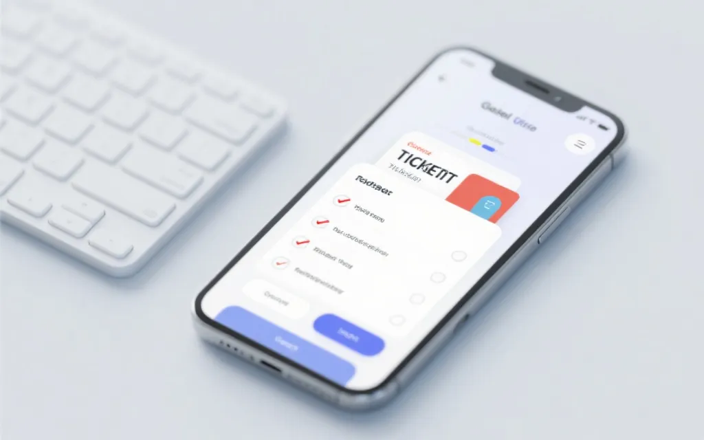 电子票验证场景：手机展示票夹界面与核对清单